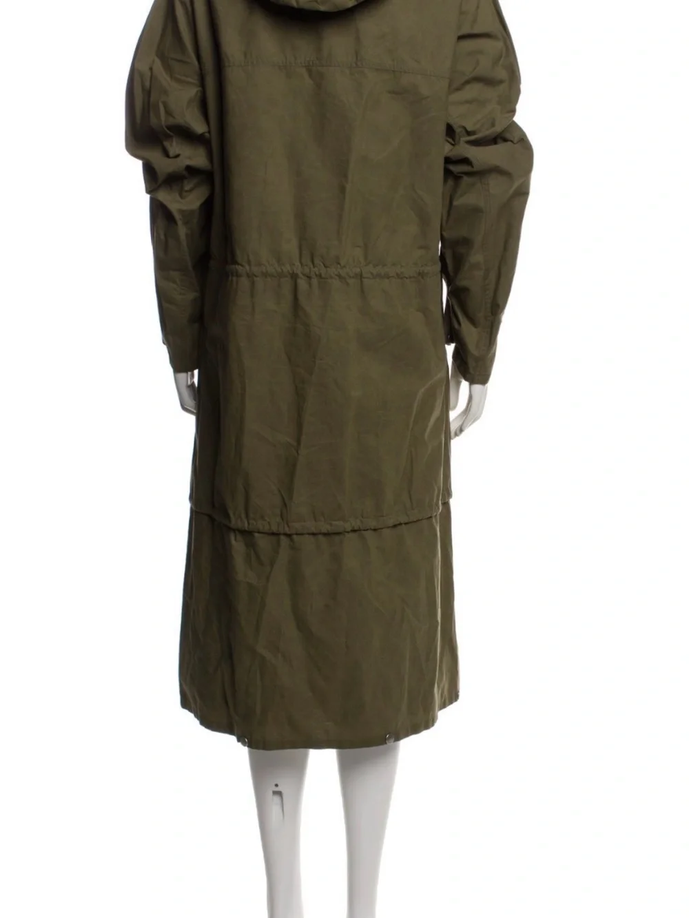 Gucci Olive Green Mens Parka Coat with Drawstring Hood